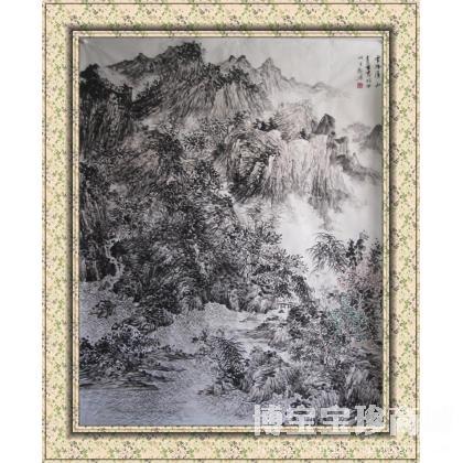 王伟 云拂溪山 类别: 国画山水作品